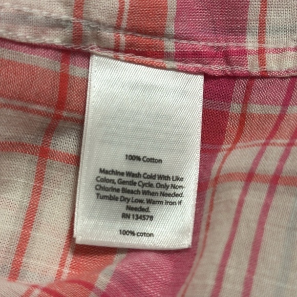 VINEYARD VINES RESORT PLAID RELAXED BUTTON DOWN BRIGHT PINK SIZE 8 - Picture 10 of 10